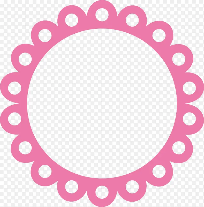 花押字框架 粉色 圆形