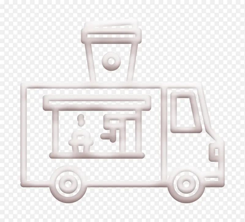 咖啡图标 食品卡车图标 交通工具