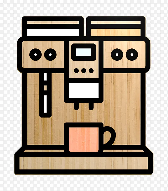 食品和餐厅图标 咖啡机图标 咖啡图标