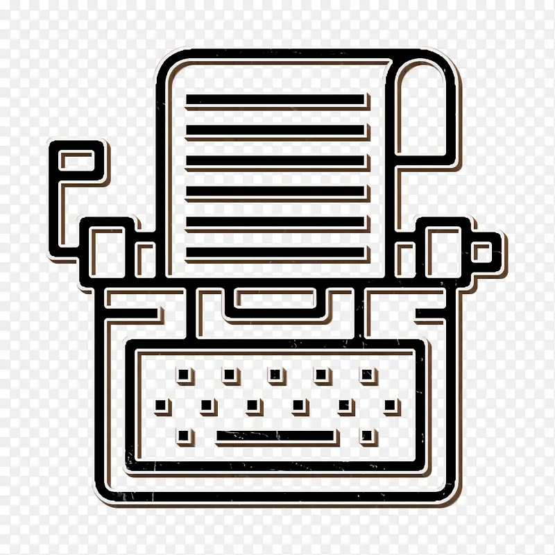 报纸图标 打字机图标 编辑工具图标