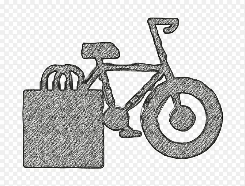 自行车图标 食品配送图标 图纸