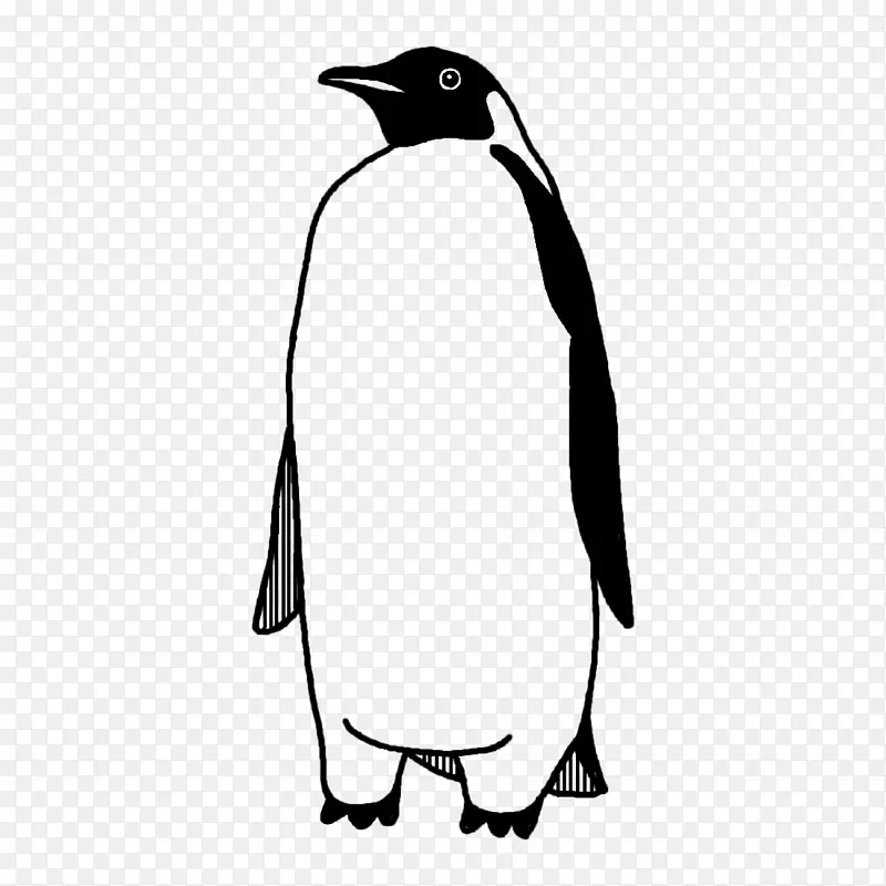 企鹅 线条艺术 卡通