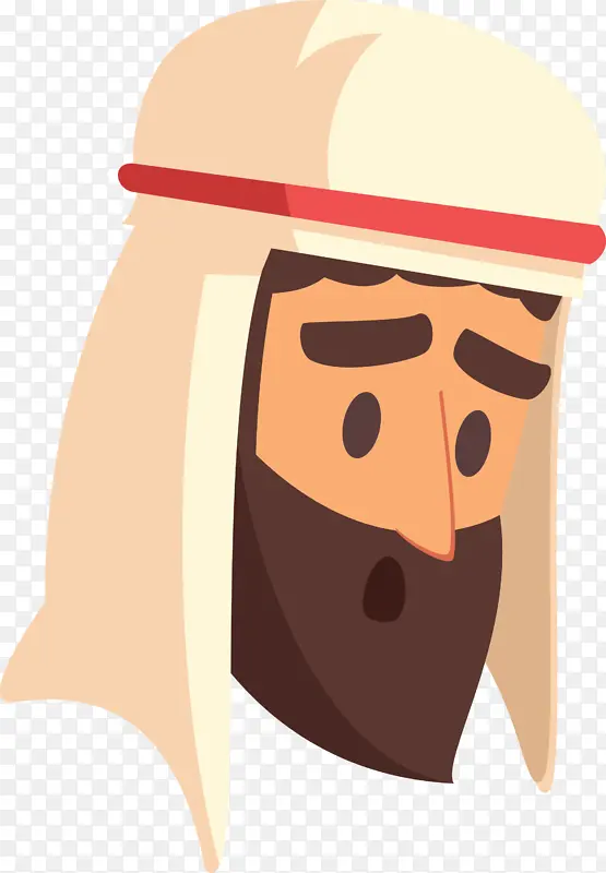 阿拉伯卡通人物 帽子 前额