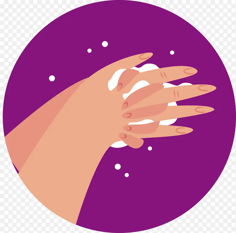 洗手 手模型 紫色