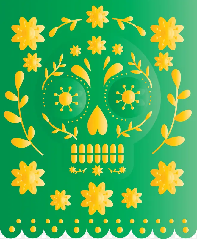 墨西哥彩旗 绿色 花瓣
