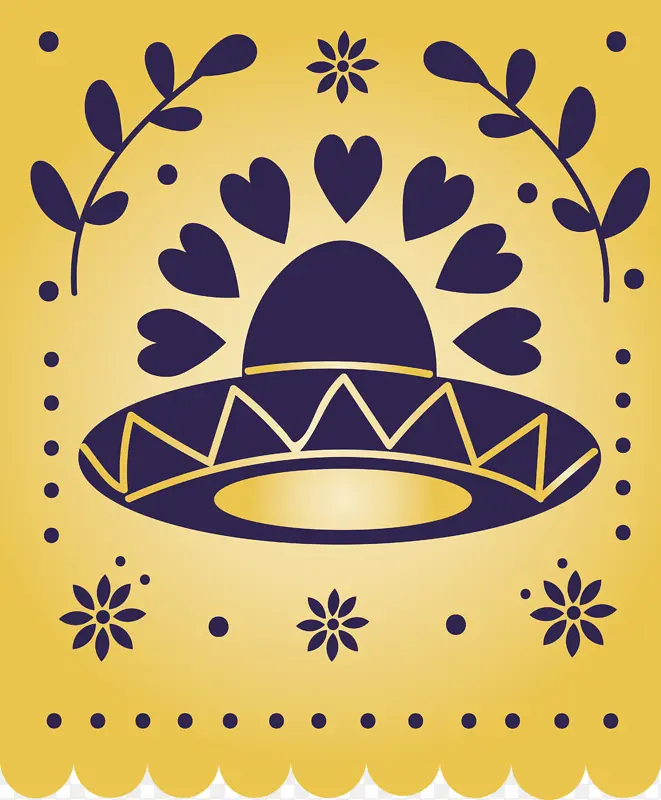 墨西哥彩旗 视觉艺术 黄色
