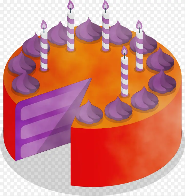 生日蛋糕 水彩 油漆