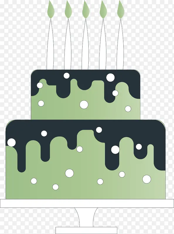 生日蛋糕 绿色 长方形