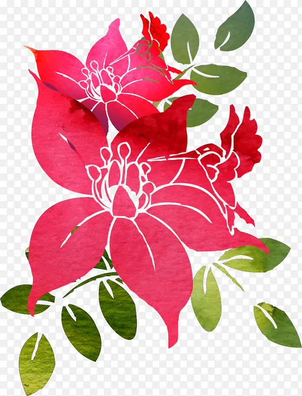 百合花 花园玫瑰 花卉设计