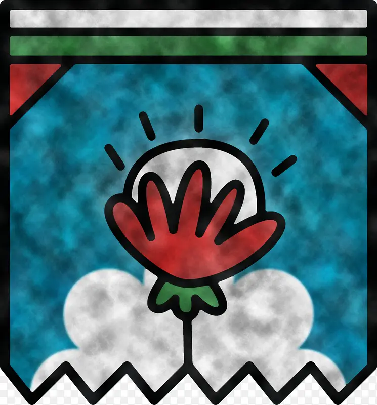 墨西哥彩旗 卡通 素描
