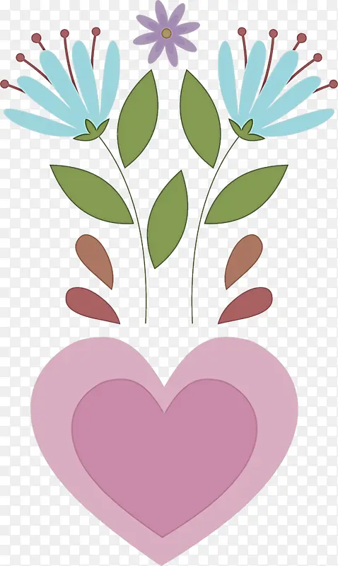 墨西哥元素 心脏 花卉设计