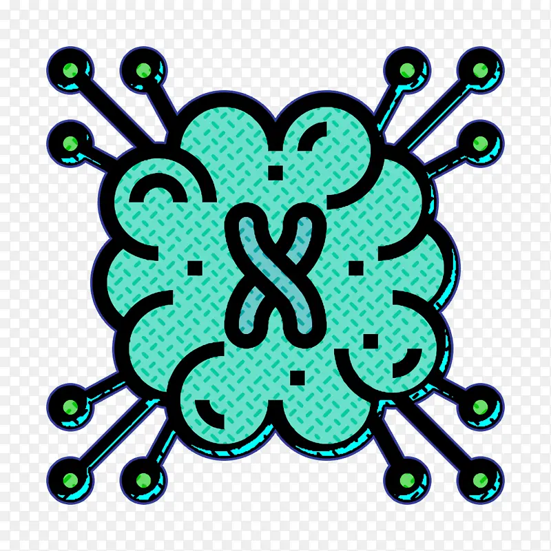 神经成像图标 大脑图标 生物工程图标