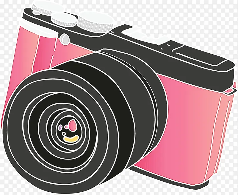 卡通相机 复古相机 水彩画