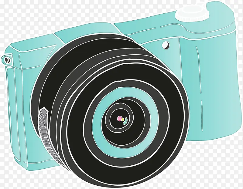 卡通相机 复古相机 水彩