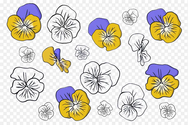 花卉设计 绘图 线条艺术