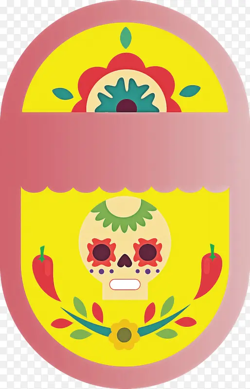 墨西哥标签 嘉年华标签 绘画