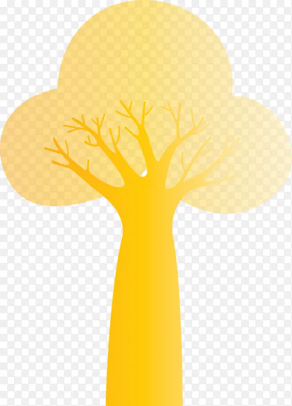 卡通树 抽象树 黄色
