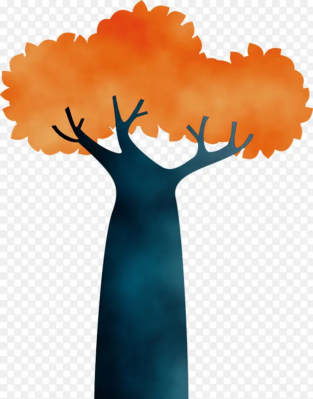 抽象树 卡通树 水彩