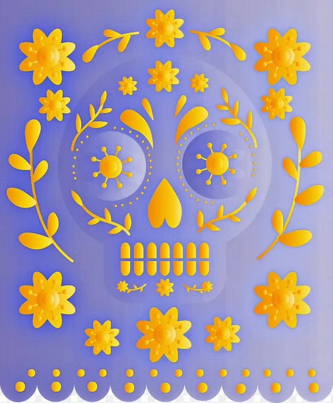 墨西哥彩旗 视觉艺术 水彩画