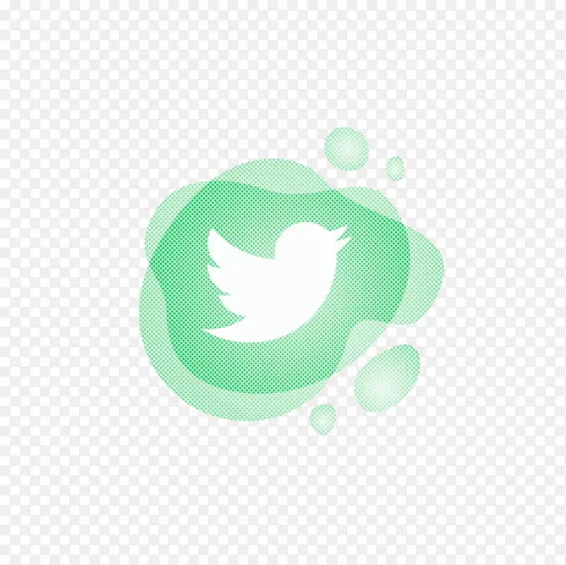 推特 绿色 圆圈
