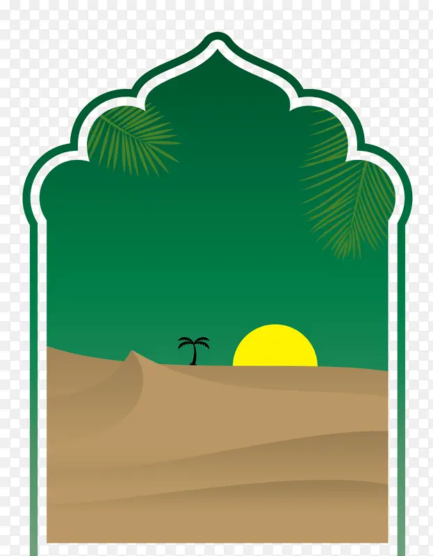 阿拉伯景观 绿色 米