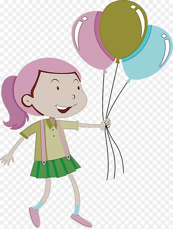 快乐的孩子 气球 绘画