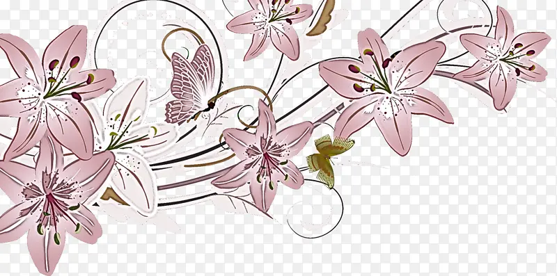 百合花 花卉设计 水彩画