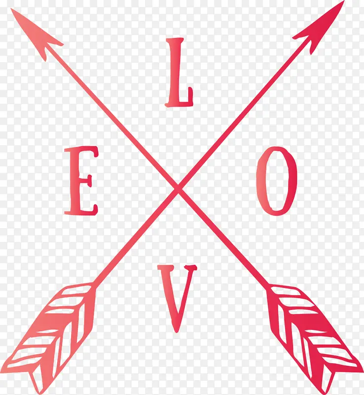 爱情十字箭 文字可爱箭 绘画