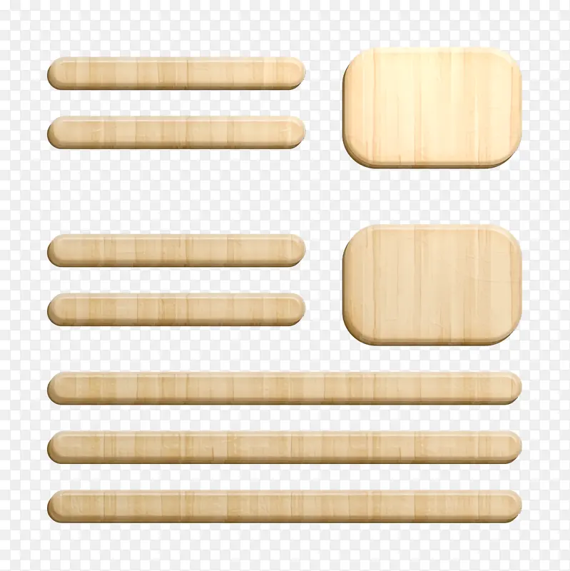线框图标 用户界面图标 木质