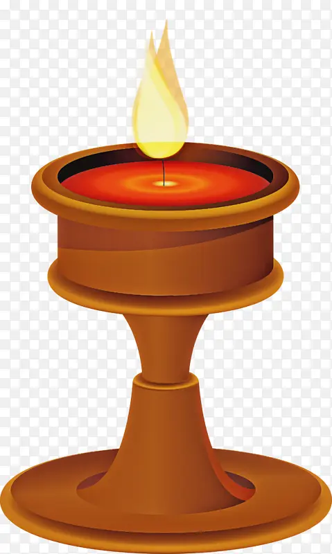 排灯节 橙色 蜡烛