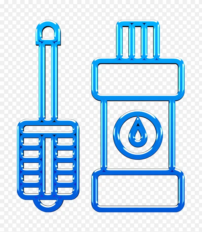 马桶刷图标 清洁图标 家具和家居图标