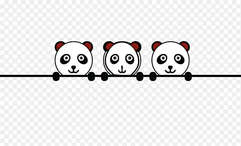 大熊猫 线条艺术 卡通