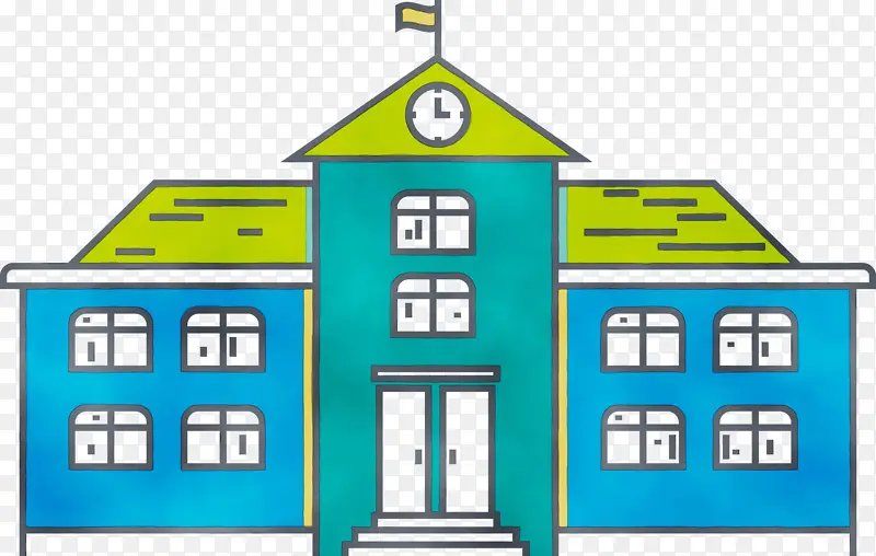 学校用品 返校 水彩画