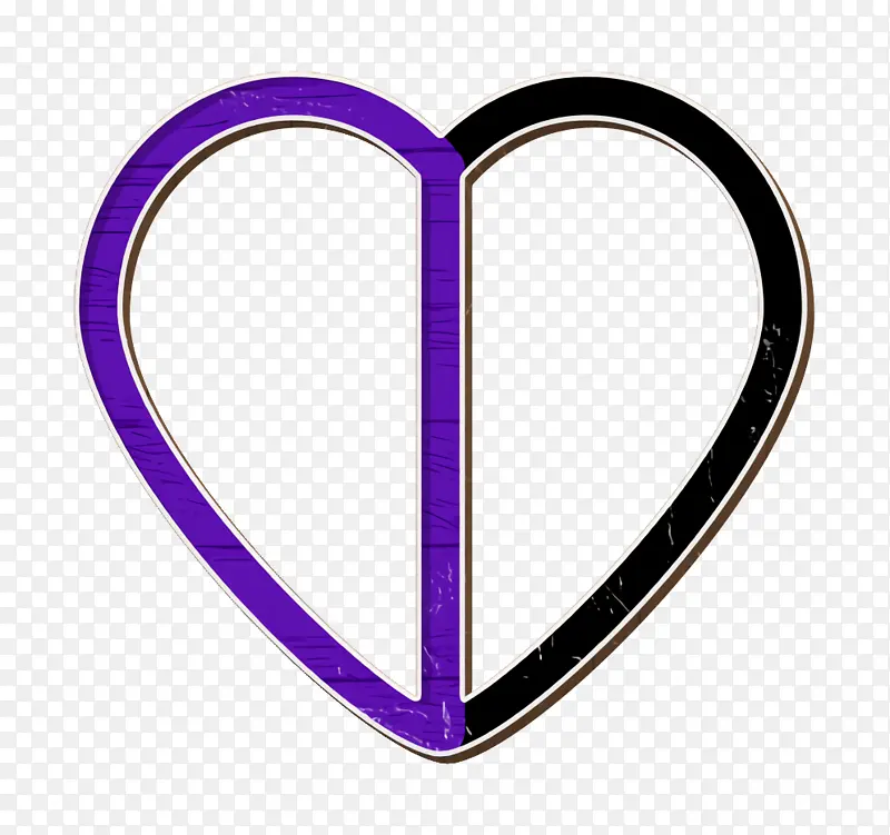 心形图标 爱情和浪漫图标 紫色