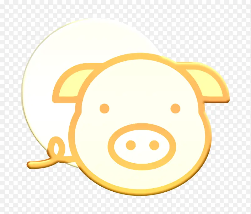 猪图标 烧烤图标 圆圈