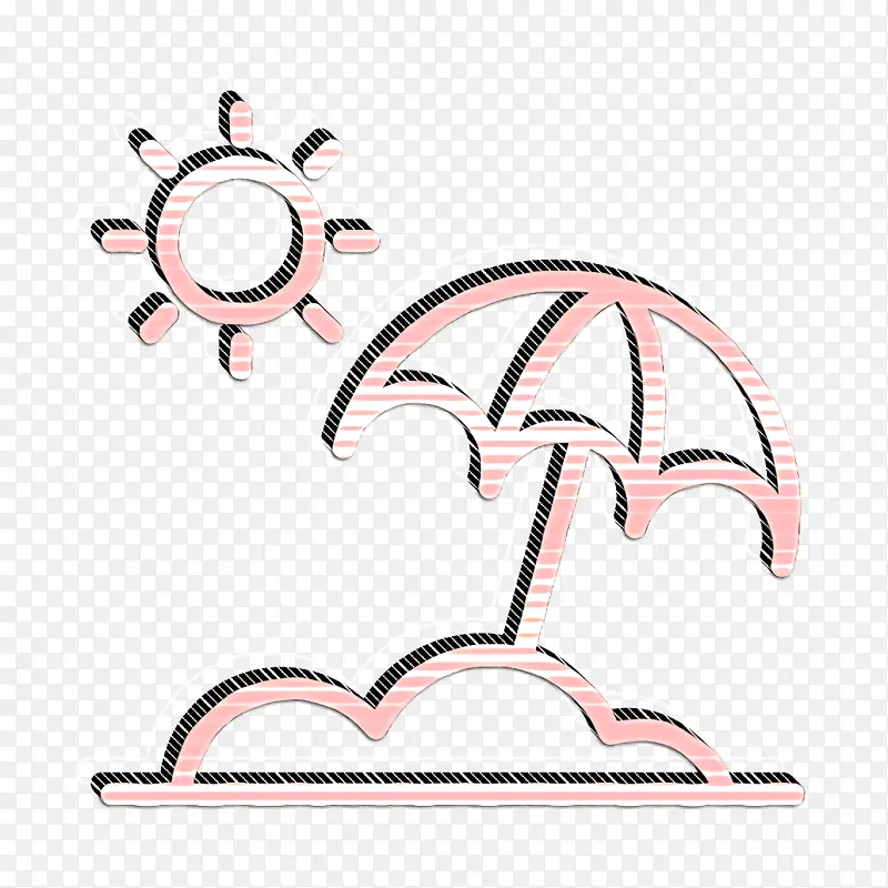 太阳伞图标 海滩图标 夏天图标