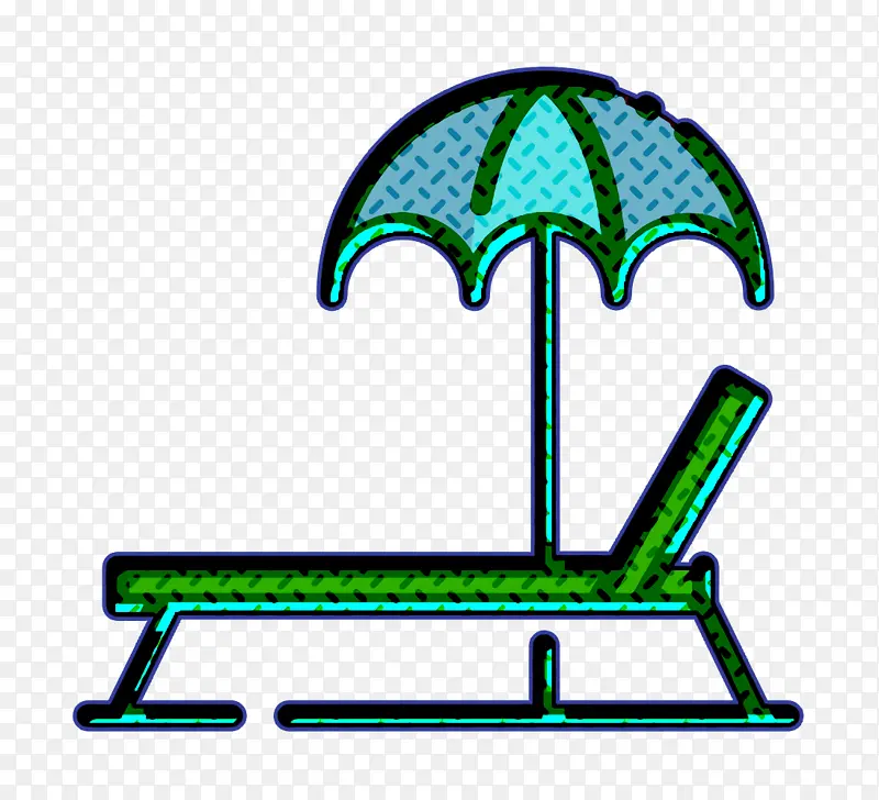 夏季图标 休闲椅图标 家具和家居图标