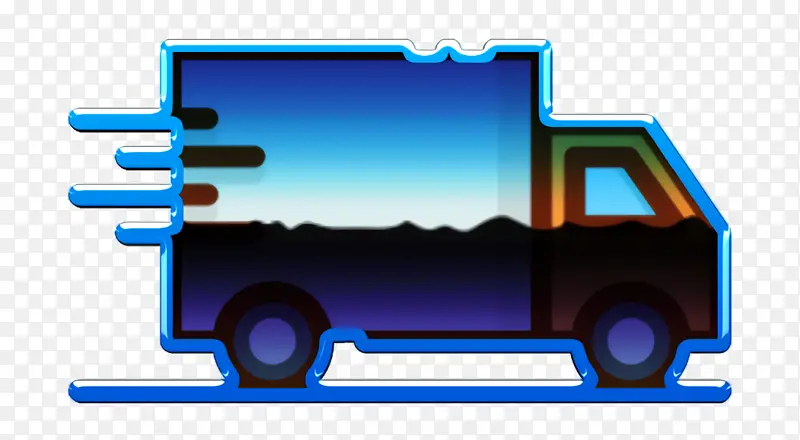 物流图标 送货卡车图标 运输和送货图标
