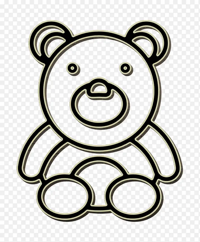 泰迪熊图标 婴儿淋浴图标 熊图标