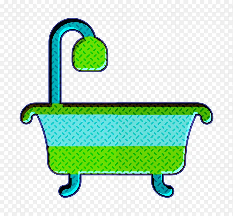 浴缸图标 家居装饰图标 绿色