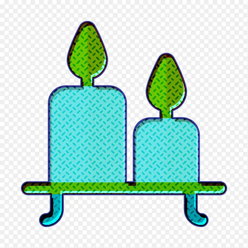 蜡烛图标 家居装饰图标 绿色