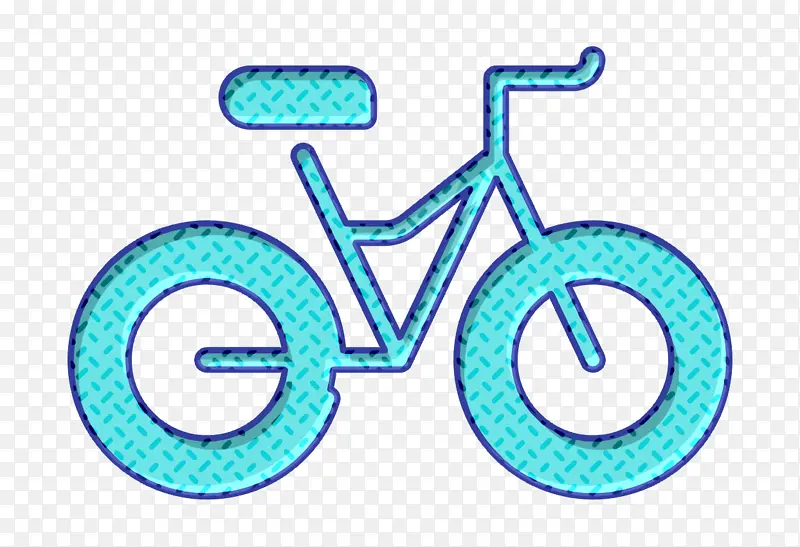自行车竞赛图标 自行车图标 绿松石