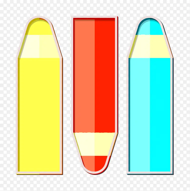 彩色铅笔图标 幼儿园图标 绘图图标