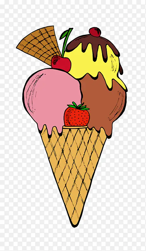 冰淇淋蛋筒 冰淇淋 卡通
