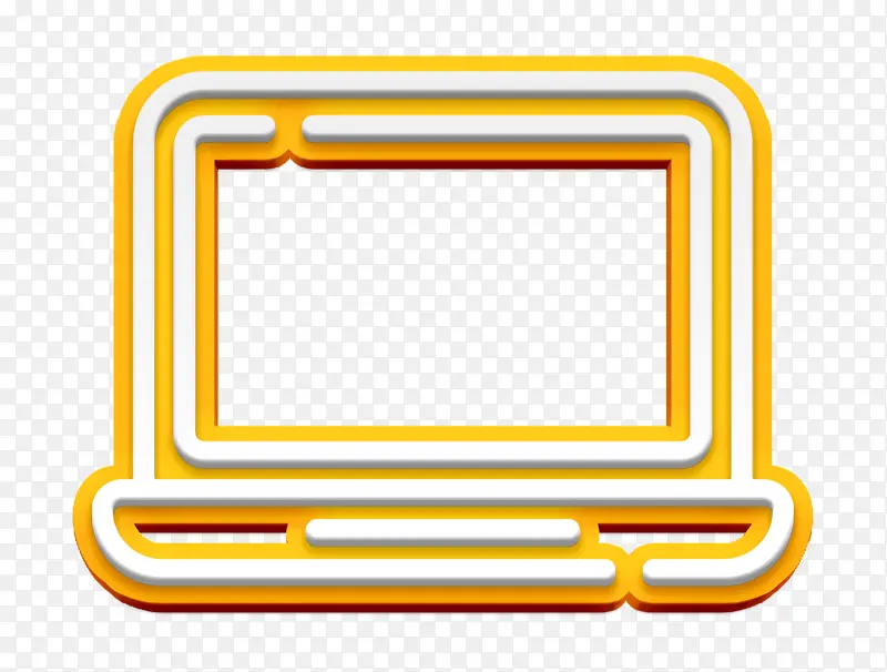 笔记本电脑图标 媒体技术图标 黄色