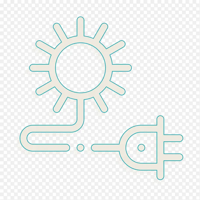 可持续能源图标 太阳图标 插头图标