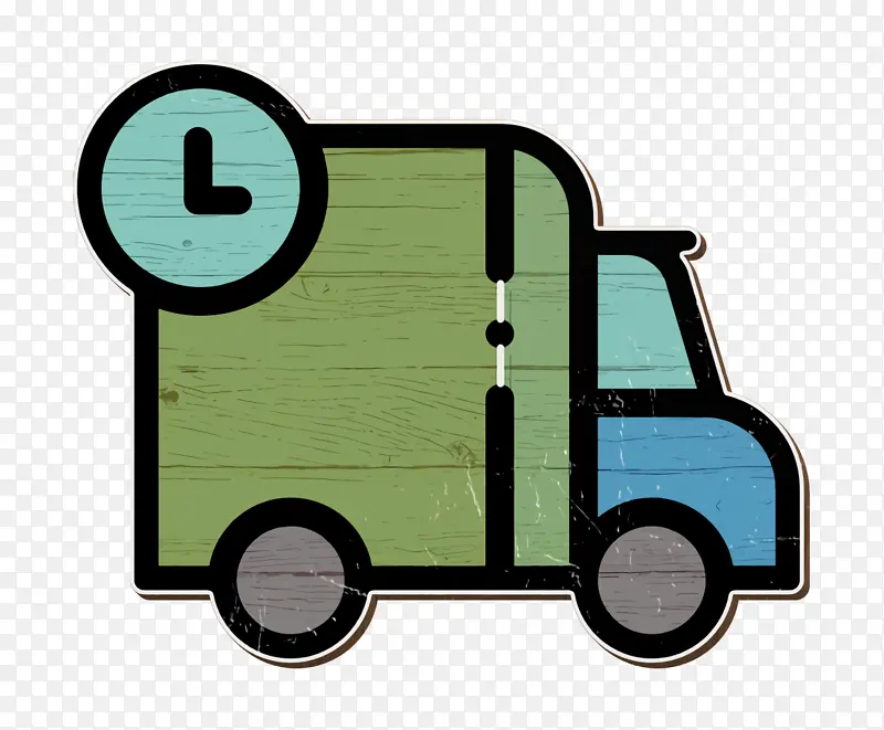 网上购物图标 送货时间图标 卡车图标