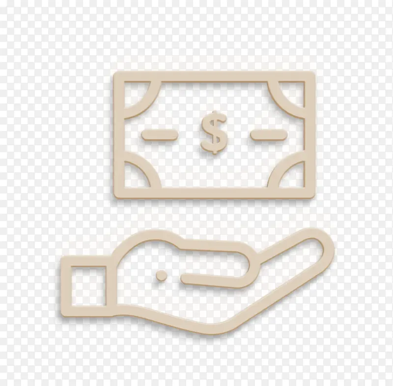 美元钞票图标 手形图标 网上购物图标