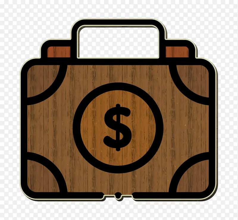 商业和金融图标 手提箱图标 货币图标