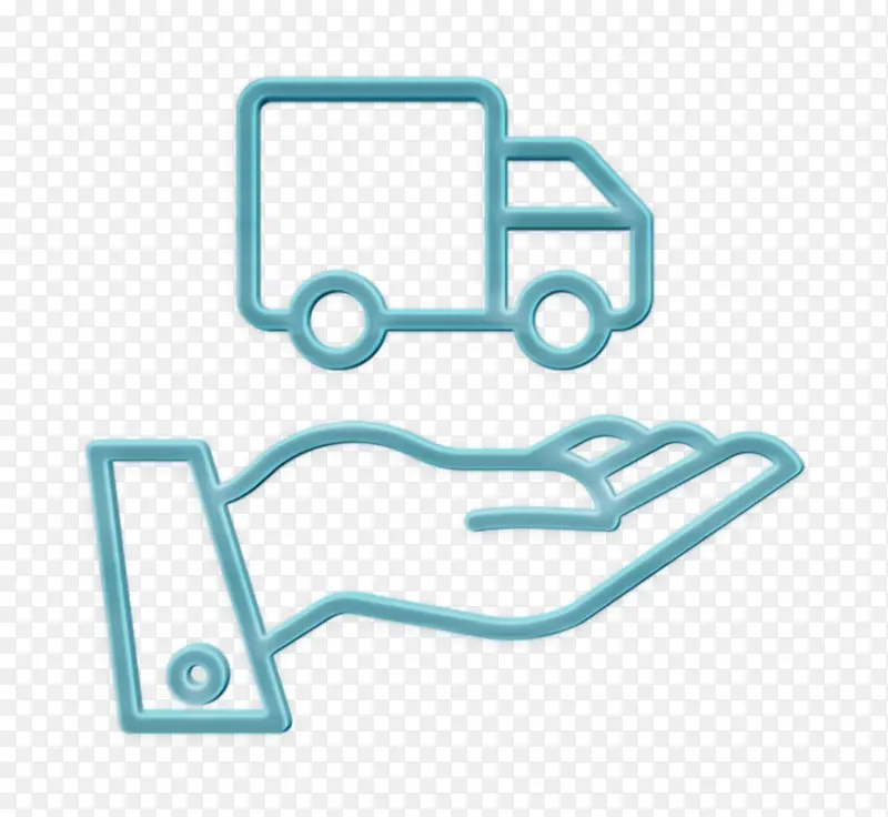 送货卡车图标 保险图标 运输和送货图标